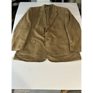 Tan Suede Men's Sport Coat 50R Single Breasted‎